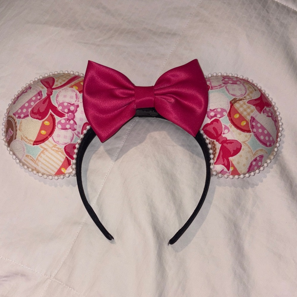 Pink Bow Minnie Ear Headband